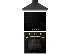 Solthermic® Combo Pack Vitro Plate Pvtc60 4 Quemadores Rustic Black 60 Campana Horno Electrica Qr Gap Rustic Black