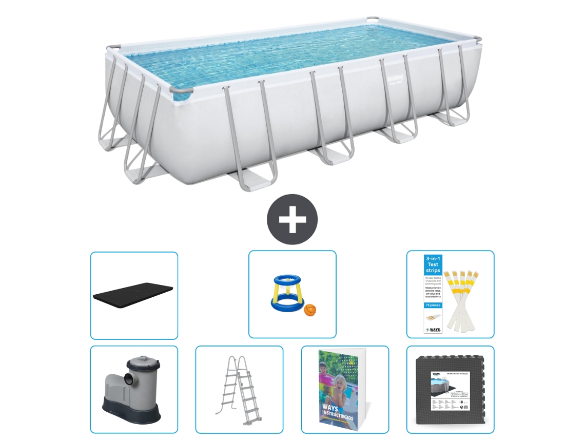 Bestway Piscina Bestway Power Steel Retangular - 549x274x122 Cm - 8-peças S525