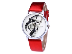 Reloj De Cuero Pu Unisex Moda Casual Quartzo Zhoulianfa T421-yx Rojo
