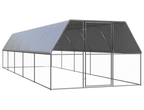 Jaula gallinero de exterior de acero galvanizado (3x10x2 m)
