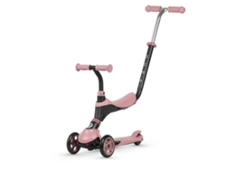 QPLAY SEMA Patinete 3 en 1 para Niños con Modo Empuje, Manillar Ajustable, Ruedas de Goma y Freno Trasero