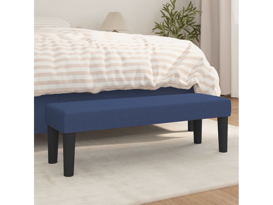 LOVELY HOME Banqueta Banco 100X30X30 cm de Tela en Azul