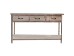 Consola Alexandra House Living en madera de paulownia con 3 cajones, 160x40x80cm