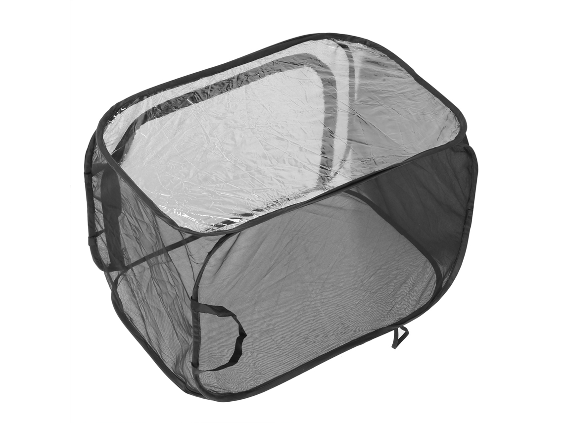 Jaula plegable negra para insectos con viento para plantas de invernadero