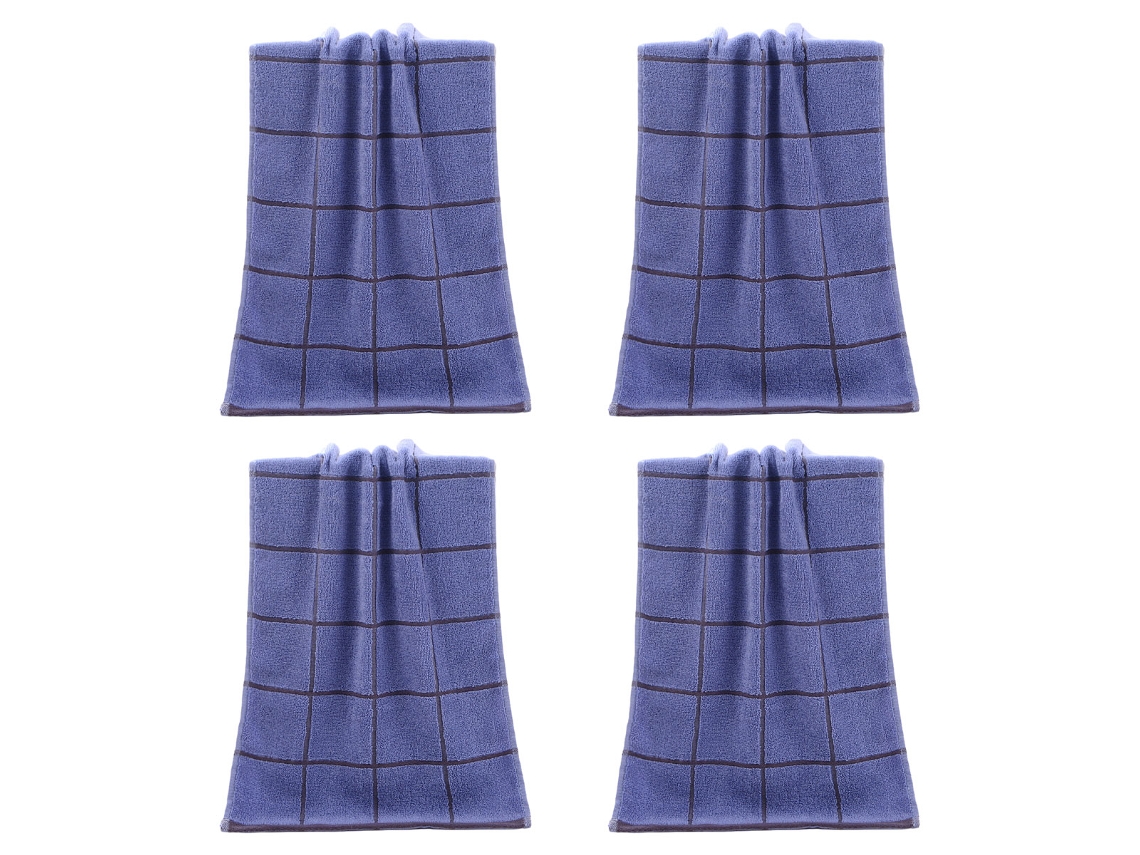 Conjunto de Toallas de Manos NEVEANCE Secamanos Absorbente Baño Manos Rostro Gimnasio Algodón Azul - 4pcs (33x73cm)