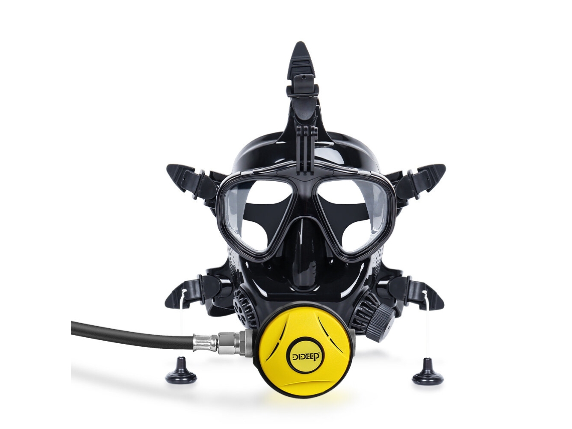 Negrodideep Funda Facial Buceo Soporte Cámara Panorámica 180° Snorkel Antivaho Antifugas Compatible Tanques