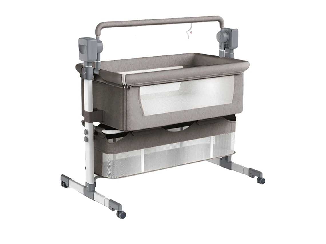 Silla mecedora para bebé, de tela, diseño ligero, Bjj-601-Gris claro