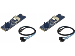 Tarjeta De Expansión 2x M.2 Nvme A Mini Sas Sff-8087 Compatible Con 4 Puertos Sata3.0 De 6 Gbps