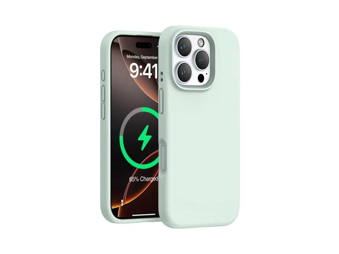 (verde Claro, Iphone 13) Funda Magnética De Silicona Líquida Para Iphone, Color Liso Sencillo.