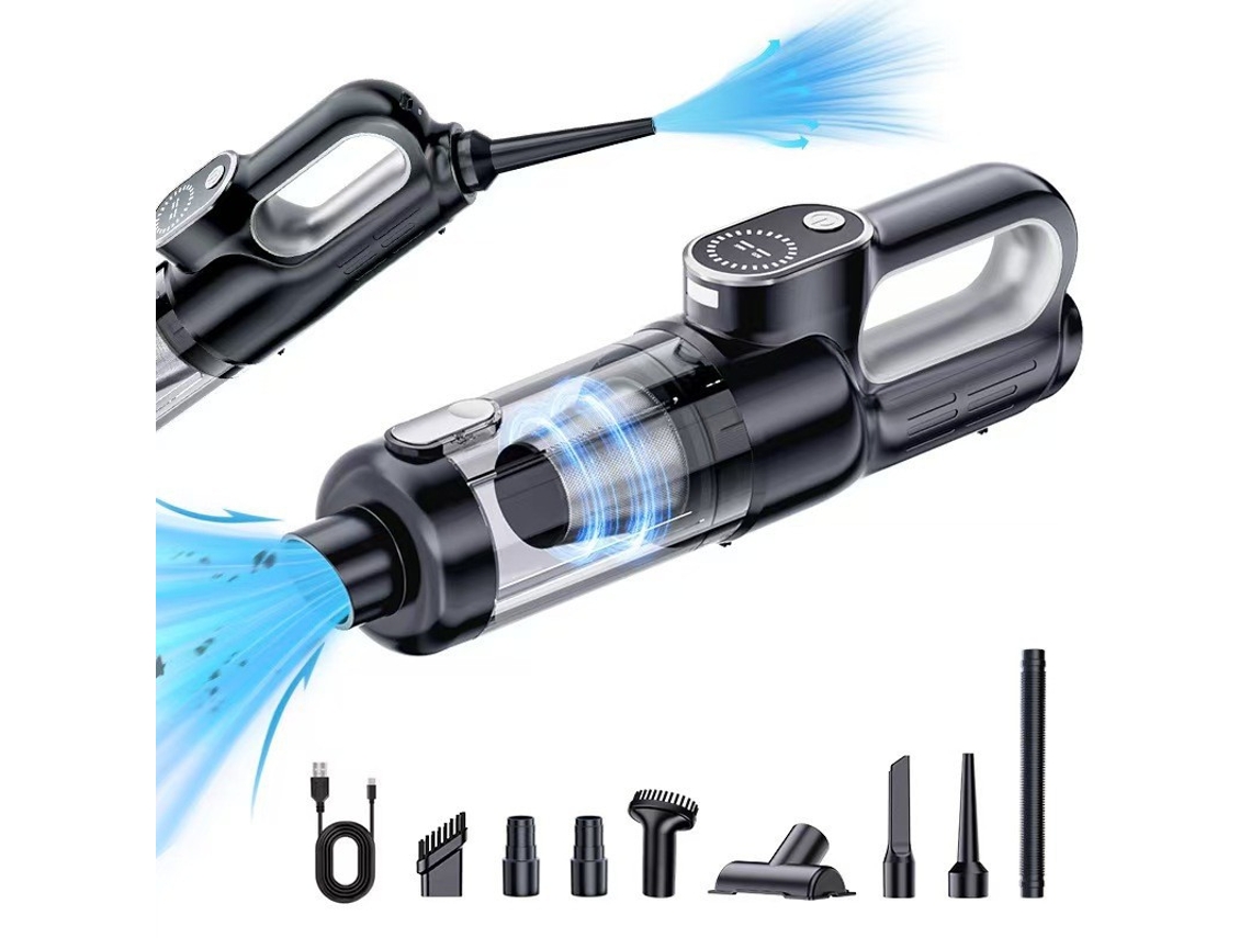 Aspiradora Portátil Inalámbrica De Mano, 2500 Mah, 18000 Pa De Succión Potente. Para El Hogar Y El Coche (negro) Czhhmart
