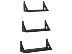 Juego de 3 estantes de pared, roble negro, EXCLUSIVO DE LA CASA