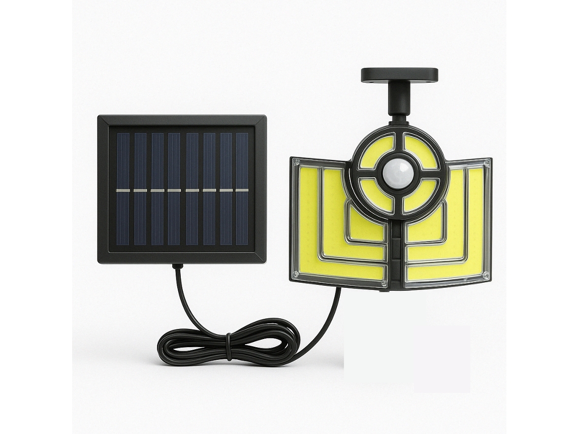 Juego de luces LED con sensor de movimiento, 3 modos de luz y panel solar Sanda SD-6027 Negro