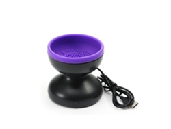 Limpiador de brochas de maquillaje eléctrico, herramienta automática, portátil, USB, para todos los tamaños de brochas, morado, USHION