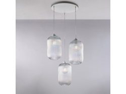 Lámpara de suspensión Malena en metal blanco y aluminio con LED CCT integrado, con mando a distancia y cables eléctricos regulables, 115 Ø50 BL247 SBC Belight