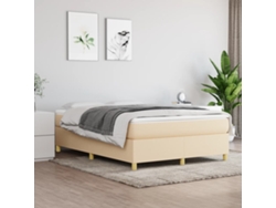 Cama Sin Colchón Tela Color Crema 140x190 Cm