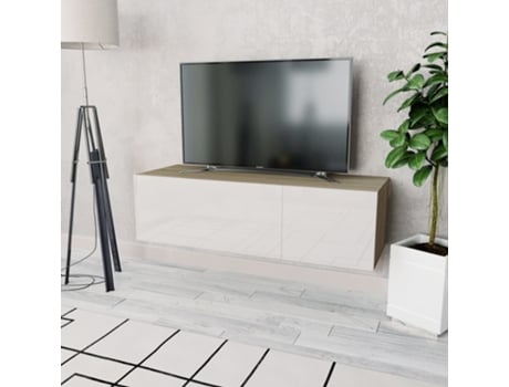 MAISON EXCLUSIVE Mueble para la televisión aglomerado blanco brillante y roble