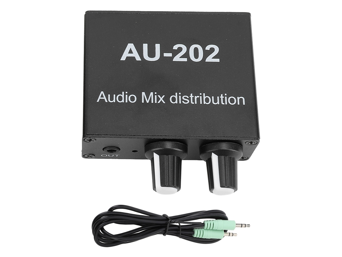 Mezclador Estéreo Con 2 Entradas Y 2 Salidas, Control De Volumen Independiente, Bajo Nivel De Ruido, Conector De 3,5 Mm, Alimentación De Cc De 5 A 24 V.