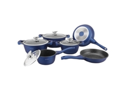 Juego de sartenes y cacerolas, 6 utensilios de cocina - Azul ROYALTY LINE