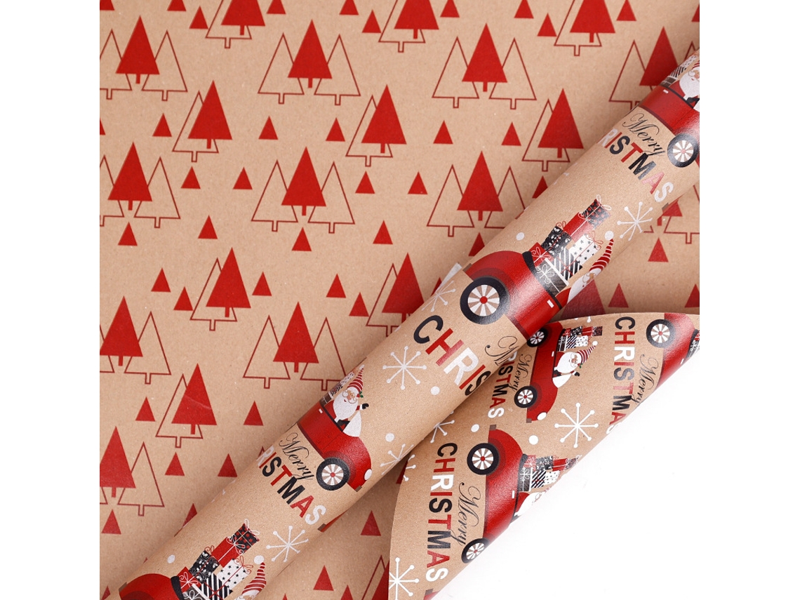 Papel de regalo navideño reversible Eifson, 43 cm x 10 m (07)