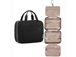 2026-bolsa De Toiletries Linjou Impermeable Con Gancho, Bolsa Cosmética Viajes Para Champú Y Recipientes De Tamaño Completo Negro Negro