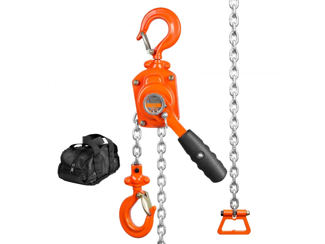 Palet manual de 0,5 t con cadena G80, gancho giratorio de 360° y freno Weston Tekmaquinas