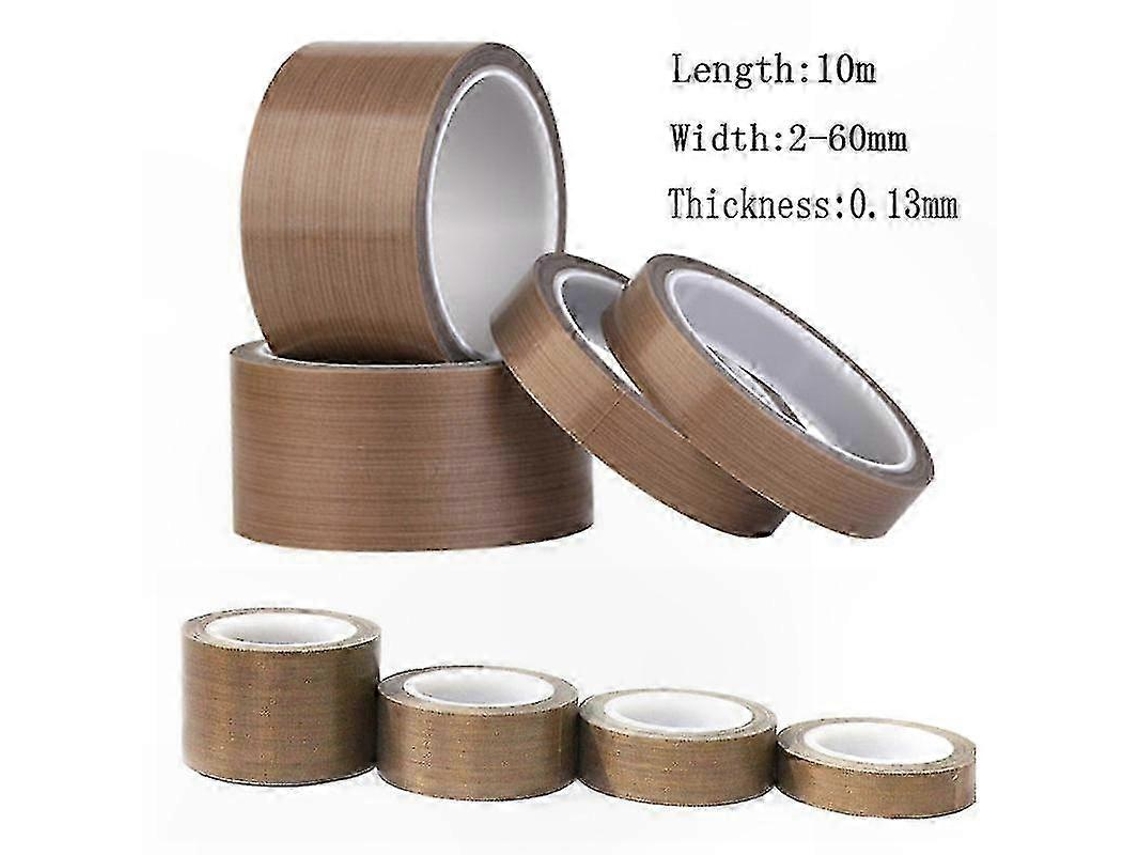 Cinta de PTFE de alta temperatura, resistente a 300 °C, rollo de 10 m para aplicaciones de sellado al vacío y aislamiento. Rosewell