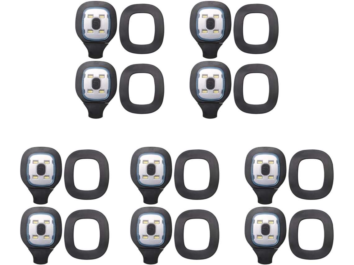 Juego de 10 luces LED USB recargables para gorro, faros delanteros reemplazables de Gokoco