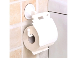 Portarrollos De Papel Higiénico Con Ventosa Y Tapa - Soporte De Pared Para Papel Y Pañuelos - Color Blanco