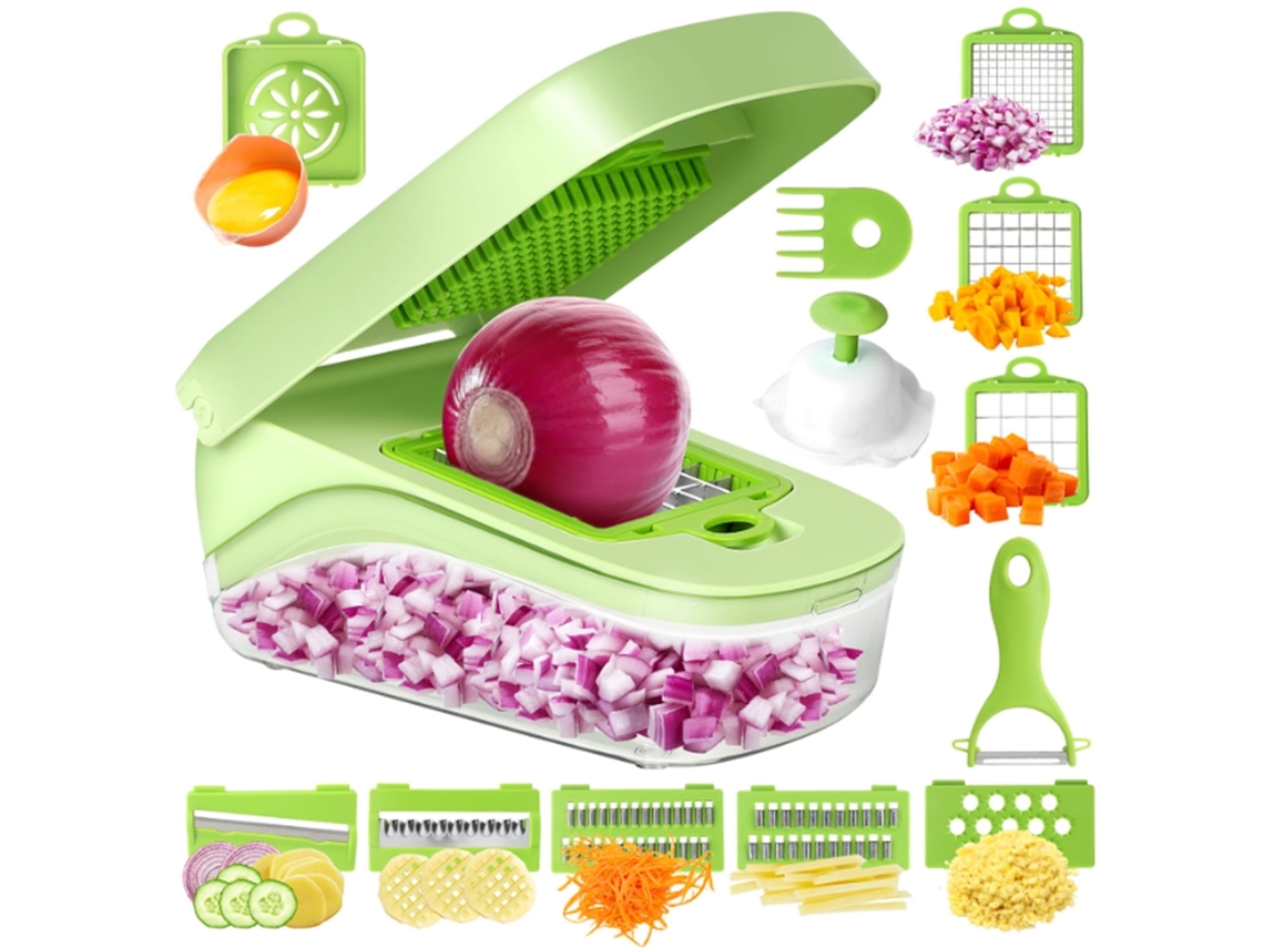 Picadora De Verduras, Picadora De Alimentos Multifunción Todo En Uno Con Contenedor (verde)