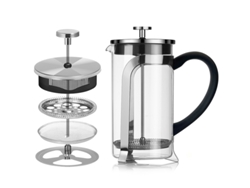 Cafetera de émbolo Eifson, acero inoxidable 304, vidrio borosilicato, 600 ml