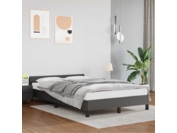 Estructura De Cama Con Cabecero Sin Colchón Gris 120x200 Cm