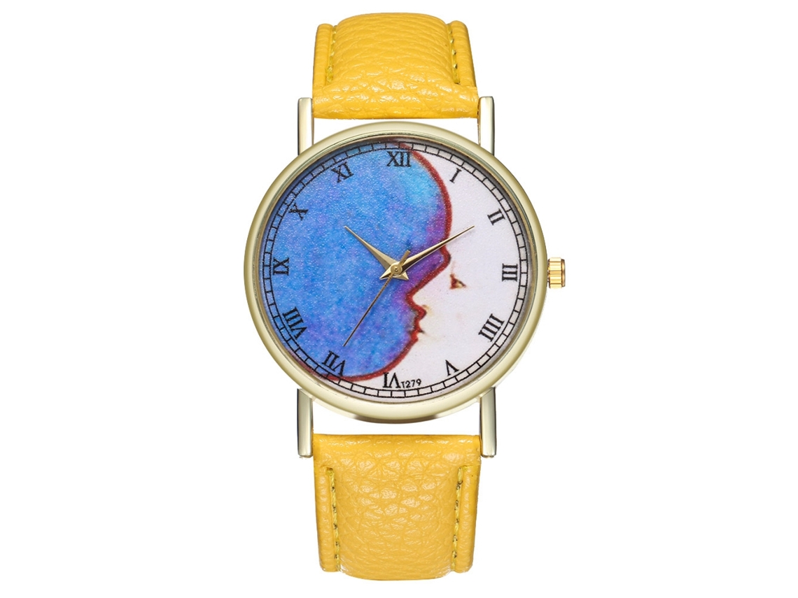Elegante Reloj De Pulsera Unisex De Cuarzo, Regalo Informal De Moda (amarillo)
