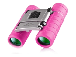 Binocular compacto de alta resolución 10x22, telescopio plegable a prueba de golpes para exploración al aire libre Yizhood (rosa)