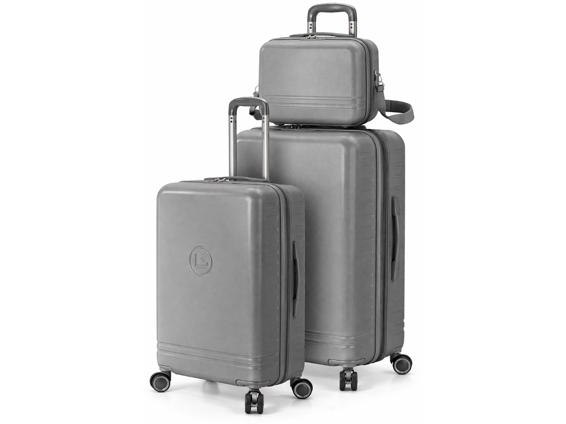 Juego De Maletas Benzi Bz5827g-60/50, 2 Piezas Rígidas Extensibles Abs Y Neceser, Cabina 50 Cm Y Mediana 60 Cm, 4 Ruedas Dobles, Gris