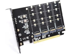 Tarjeta Adaptadora M.2 Nvme A Pcie X16, 4 Puertos, Para Expansión De Ssd 2230, 2242, 2260 Y 2280.