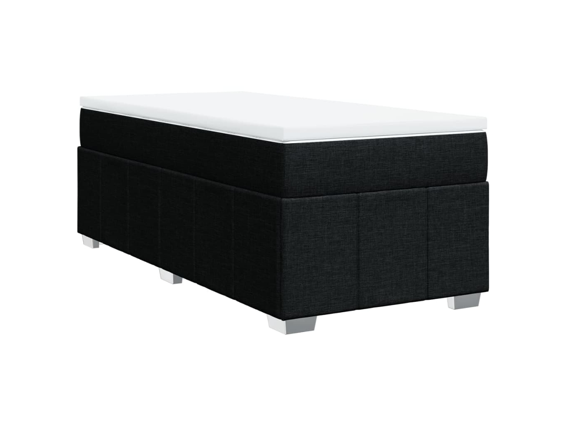 Maison Exclusive - Cama Box Spring Con Colchón Tela Negro 80x200 Cm