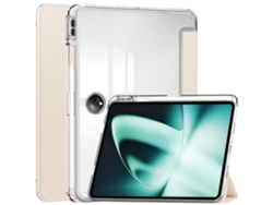 YUYSAN Funda para 2023 New One Plus Pad Funda de acrílico transparente para tableta con ranura para bolígrafo Color albaricoque
