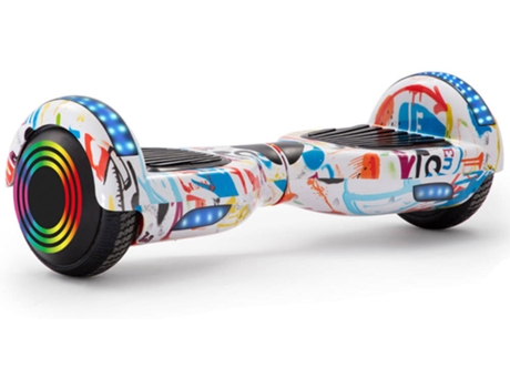 Hoverboard E-RIDES 6.5WF-GRAFFITI-9 Blanco (Autonomía: 12 km - Velocidad Máx: 12 km/h)