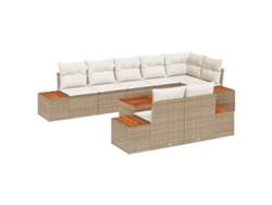 Maison Exclusive - Conjunto De Sofás De Jardín 8 Pcs Beige Y Crema Ratán Sintético