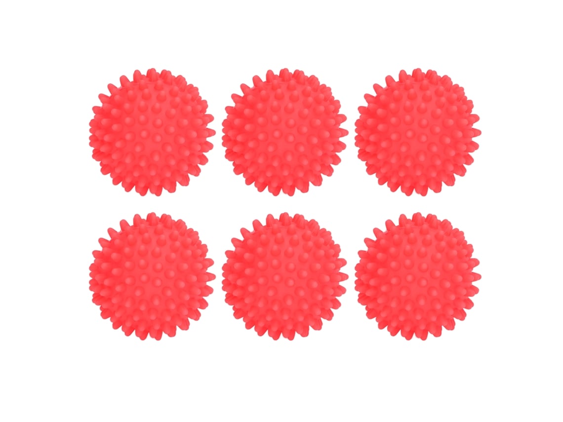 bolas de lavandería no tóxicas de PVC, reutilizables y seguras para el hogar, para lavadora, color rojo