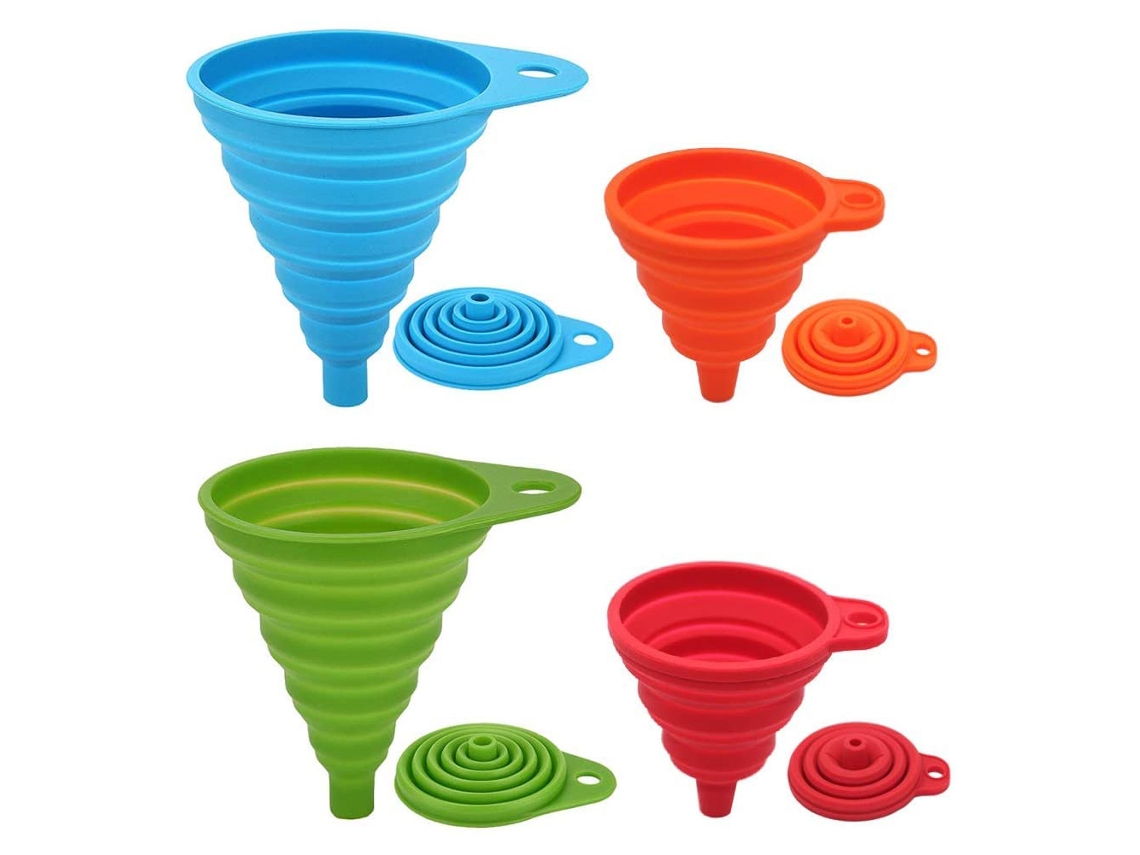 Conjunto De Funil De Silicone Dobrável, Variedade Multicolorida Para Transferência De Aplicativos Ampla, Armazenamento Fácil Limpo