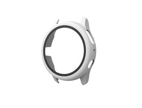 Funda protectora para Samsung Galaxy Watch Active 2 de 40 mm con película de vidrio templado (blanco)