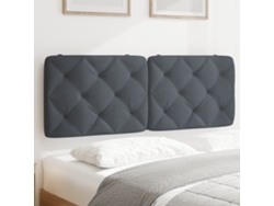 Cabecero De Cama Acolchado Terciopelo Gris Oscuro 120 Cm