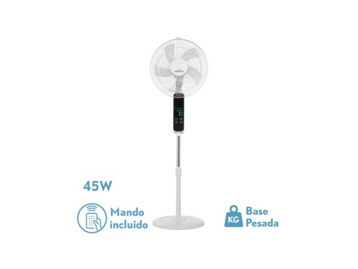 Ventilador de Pie Rodium Blanco 45W Oscilante Táctil FABRILAMP