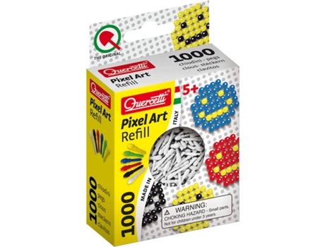 Juego Educativo QUERCETTI Pegs Pixel Art Recambio Blanco 100 pz (Edad Mínima: 5 Años - 9 x 13,5 x 3,9 cm)