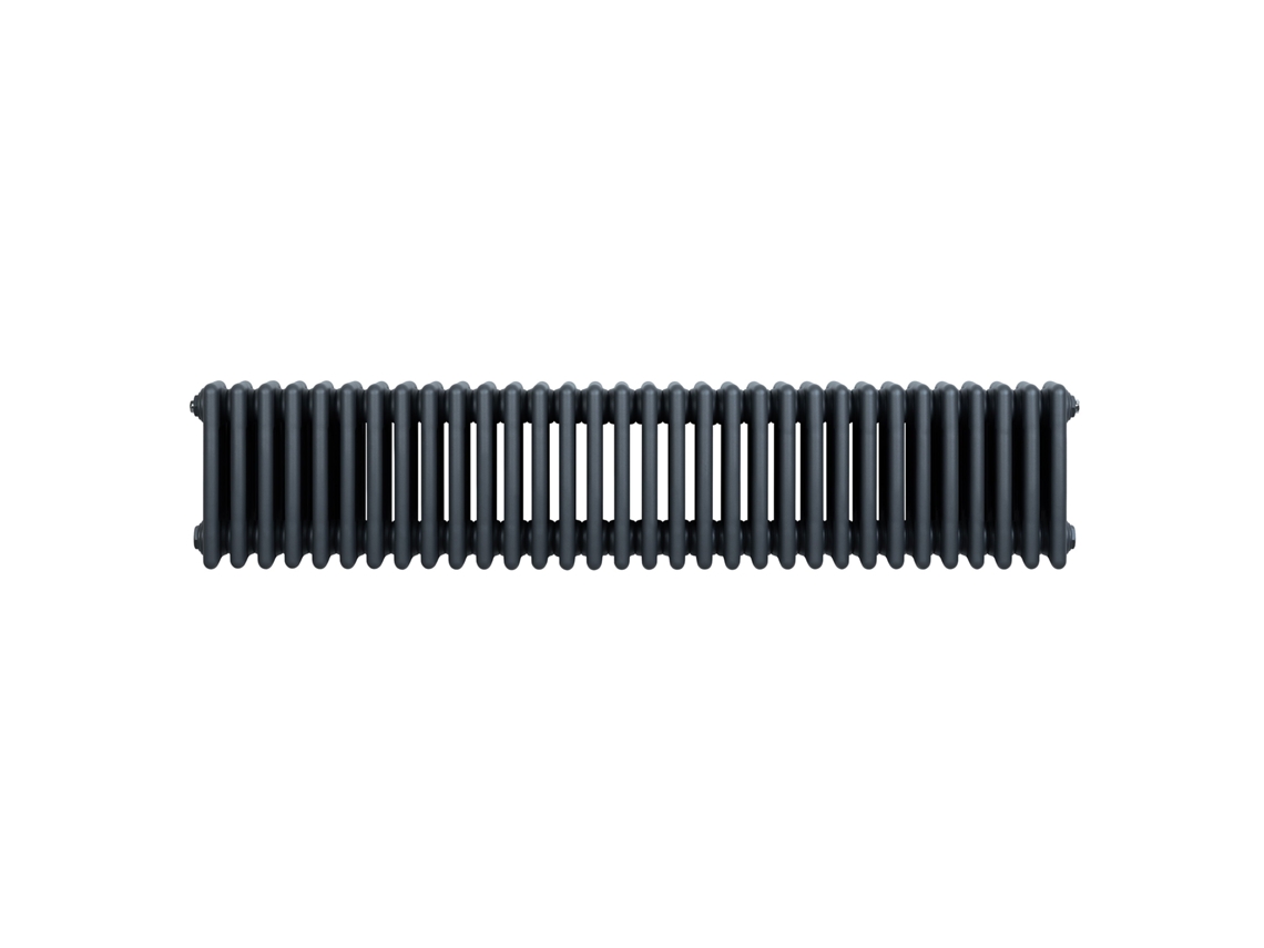 Radiador horizontal de 4 columnas, 300x1505 mm - Gris antracita, acero al carbono de 1,5 mm, 1672 W, alta eficiencia, fácil de instalar.