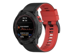 Correa para reloj Garmin Fenix 7 Bicolor Silicona Negro Rojo Chennnls