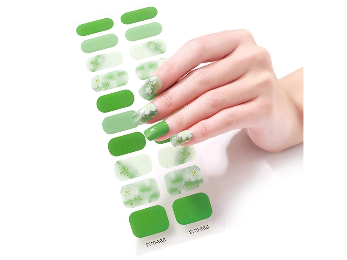 20 pegatinas para uñas completas, tiras de gel autoadhesivas para lámpara UV con lima de uñas para mujer GOKOCO