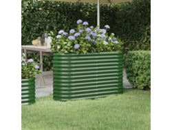 Jardinera elevada de acero recubierta de polvo verde (114 x 40 x 68 cm) DKD Home Decor