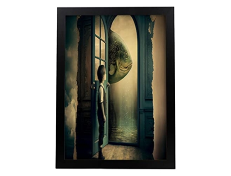 NACNIC Poster Paseando En Estilo Surrealismo Cinematográfico Ilustraciones Y Grabados De Historieta Abstracta Y Artística A3 Marcos Negros